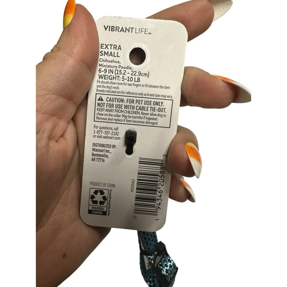 VIBRANT LIFE dog‎ collar SIZE XS extra small neck size 6-9 inch adjustable